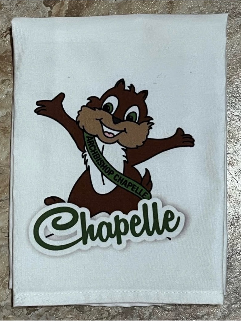 ARCHBISHOP CHAPELLE HIGH SCHOOL (METAIRIE, LA) CHIPMUNK MASCOT GUEST / TEA TOWEL